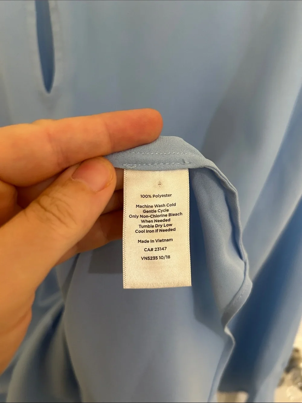 Talbots Light Blue Tie-Sleeve Boatneck Blouse